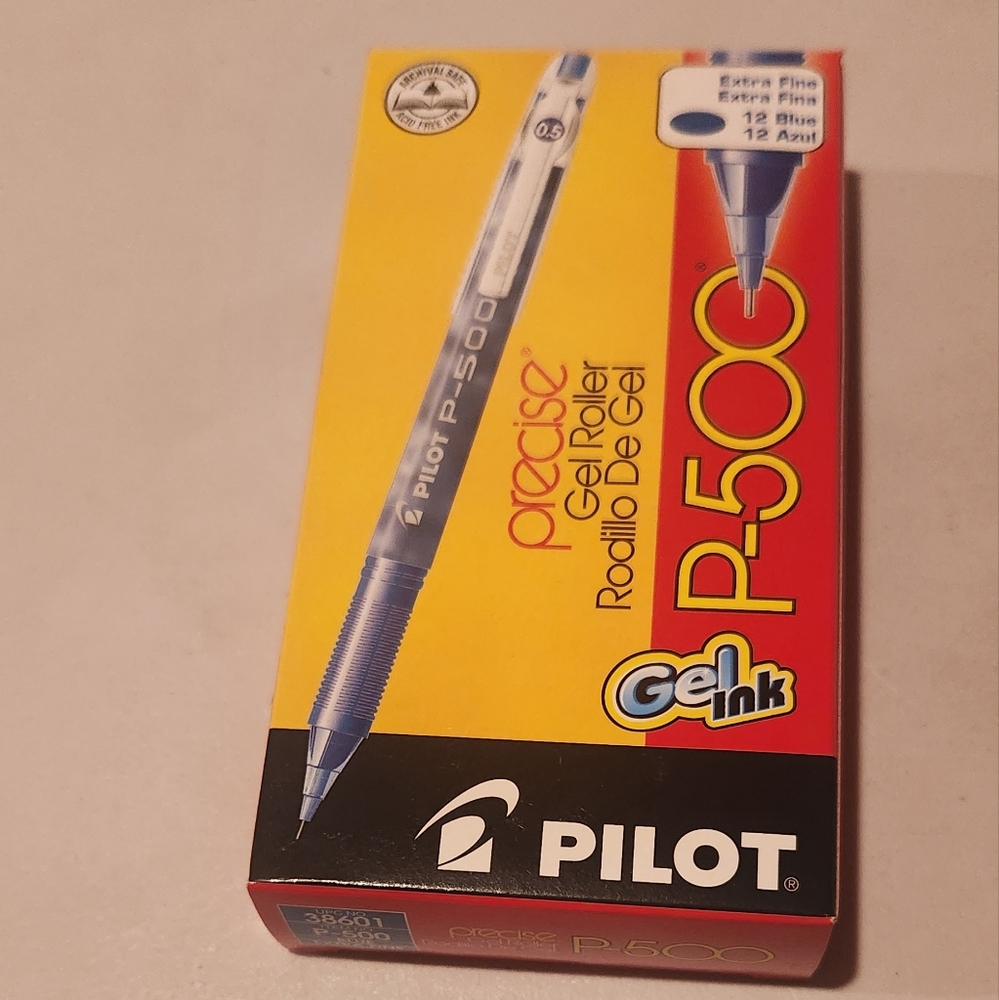 Pen Gel Ink Extra Fine Blue Precise Roller Pilot 500 school office 38601 lot 12